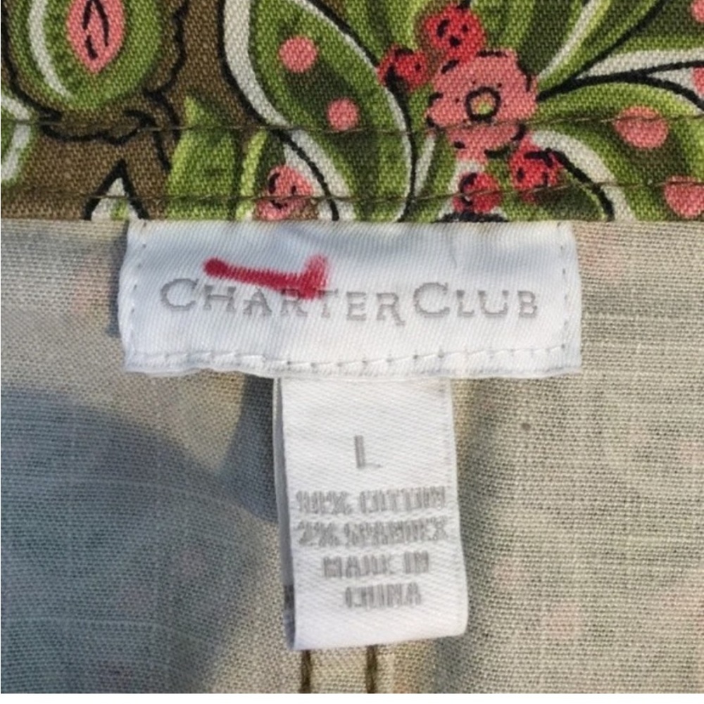 Charter Club Denim jacket Spandex Floral jacket Size Large - Picture 6 of 12